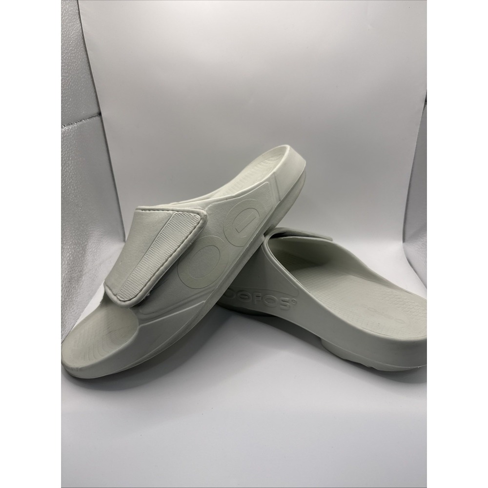 Oofos OOahh Sport Flex White Recovery Slides Men's 12 Sandals Casual Shoes M-4